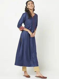 Fabindia Women Navy Blue Kurta