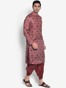 KISAH Men Red Ethnic Motifs Printed Kurta
