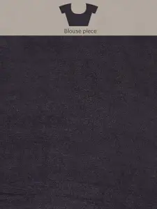 Saree mall Navy Blue & Golden Paisley Linen Blend Banarasi Sarees