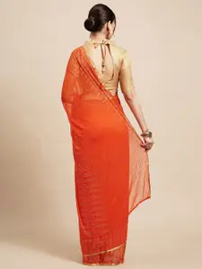 Saree mall Orange Floral Sarees