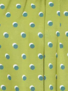 DEEBACO Lime Green A-Line Asymmetric Hem Midi Dress