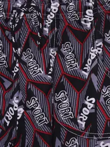 SWEET ANGEL Boys Black & Grey Printed Joggers