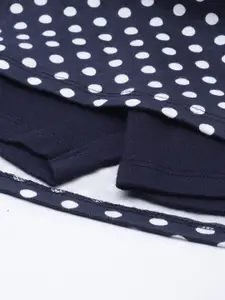 Kryptic Girls Navy Blue Geometric Printed Regular Fit Pure Cotton Skorts