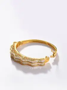SOHI Women Gold-Toned Stoned Studded Kada Bracelet
