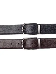 MUTAQINOTI Men Black Leather Formal Belt