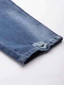 The Indian Garage Co Men Regular Fit Low Distress Light Fade Stretchable Jeans