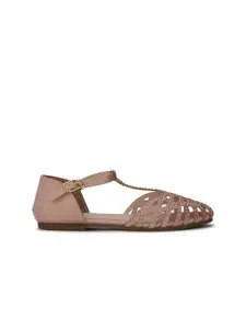 Bata Girls Rose Gold Embellished Ballerinas Flats
