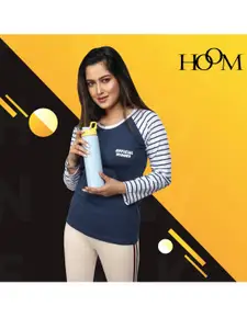 HOOM Blue & Yellow Water Hight Quality Stainless Steel Double-Wall Bottle(580 ML)