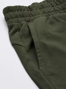 Puma x One8 Men Olive Green Brand Logo Printed Mid-Rise Regular Core Track Pants