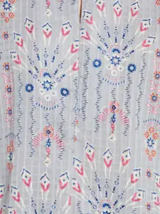 Fabindia Grey Print Pure Cotton Top