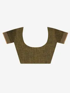 THE WEAVE TRAVELLER Red & Green Woven Design Pure Cotton Saree