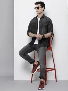 The Indian Garage Co Men Black Slim Fit Casual Shirt