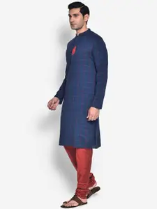KISAH Men Blue Kurta with Churidar
