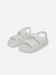 ALDO Women White Printed Open Toe Flats with Bows