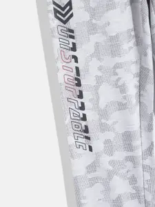 Monte Carlo Boys Grey Melange & Black Printed Track Pants