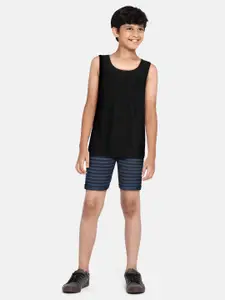 Monte Carlo Boys Navy Blue & Black Striped Shorts