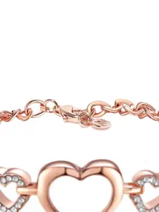 Yellow Chimes Women Rose Gold-Plated Cubic Zirconia Bangle-Style Bracelet