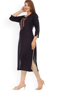 KALINI Women Navy Blue Kurta