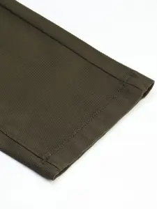 U.S. Polo Assn. U S Polo Assn Men Olive Green Textured Austin Trim Fit Trousers