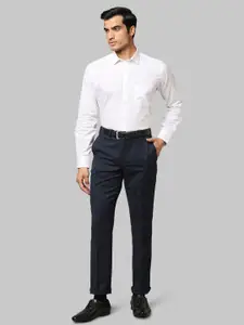 Park Avenue Men White Solid Cotton Formal Shirt