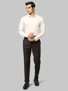 Park Avenue Men Yellow Slim Fit Checked Cotton Formal Shirt