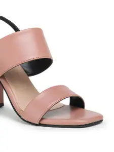 TRASE Pink Block Sandals