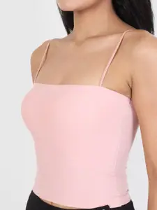 Lebami Pink Solid Seamless Bralette Bra