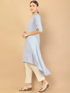 Soch Women Blue High Low Rayon Kurta