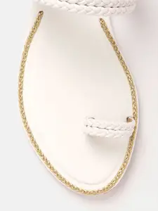 Anouk Women Woven Design One Toe Flats