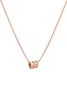 Yellow Chimes Rose Gold-Plated Pendant With Chain