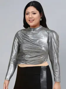 Tokyo Talkies Women Copper Self-Design Top