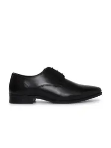 Red Tape Men Black Solid Leather Formal Derbys