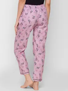 NOIRA Women Pink Floral Printed Lounge Pants
