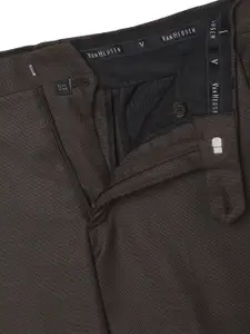 Van Heusen Men Grey Pure Wool Trousers