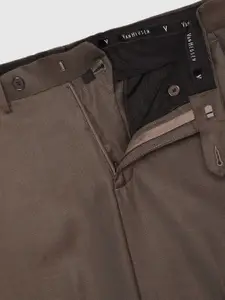 Van Heusen Men Brown Woolen Trousers