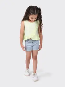 Fabindia Green Embroidered Cotton Top