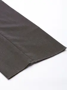 Peter England Men Grey Textured Slim Fit Trousers