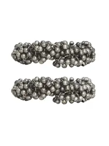 TEEJH Women Set Of 3 Silver-Plated Raakin Stacked Bangle-Style Bracelet