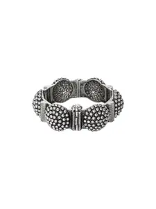 TEEJH Women Set Of 3 Silver-Plated Oxidised Bangle-Style Bracelet