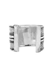 TEEJH Women Set Of 2 Silver-Plated Bangle-Style Bracelet