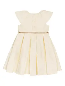 H By Hamleys Off White Printed Fit & Flare Dress