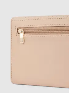 Baggit Women Beige Solid Three Fold Wallet