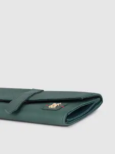 Baggit Women Teal Green Solid Three Fold Wallet