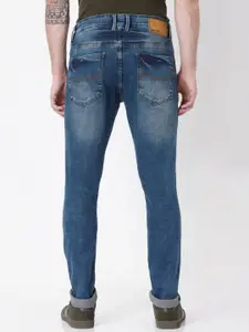 Mufti Men Blue Skinny Fit Heavy Fade Stretchable Jeans