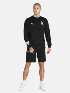 Puma Men Black Royal Challengers Bangalore Printed Cotton Regular Fit Sweatshirt