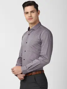 Peter England Men Purple Slim Fit Formal Shirt