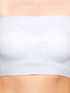 FashionRack Pack Of 2 Beige & White Bandeau Bra - Lightly Padded