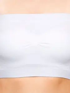 FashionRack White Pack Of 2 Lightly-Padded Cotton Bandeau Bra