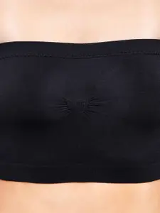 FashionRack Black & Maroon Pack Of 2 Lightly Padded Cotton Bandeau Bra