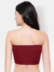 FashionRack Pack of 2 Maroon Bandeau Bra Lightly Padded